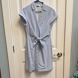 Vineyard Vines Blue and White Striped Midi Dress